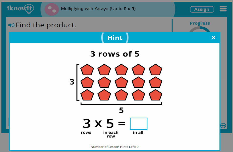 2nd Grade Multiplying with Arrays up to 5x5 Lesson