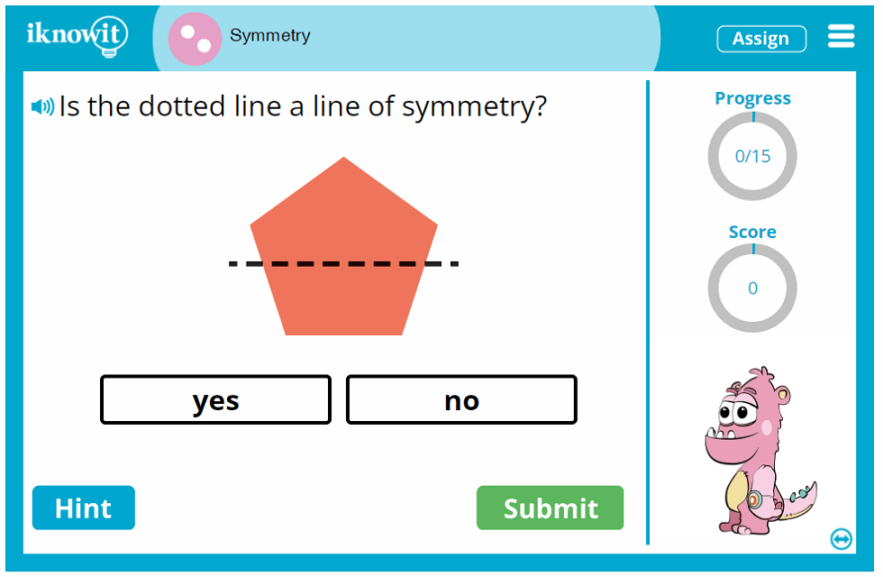 2nd Grade Symmetry of Objects and Shapes Game