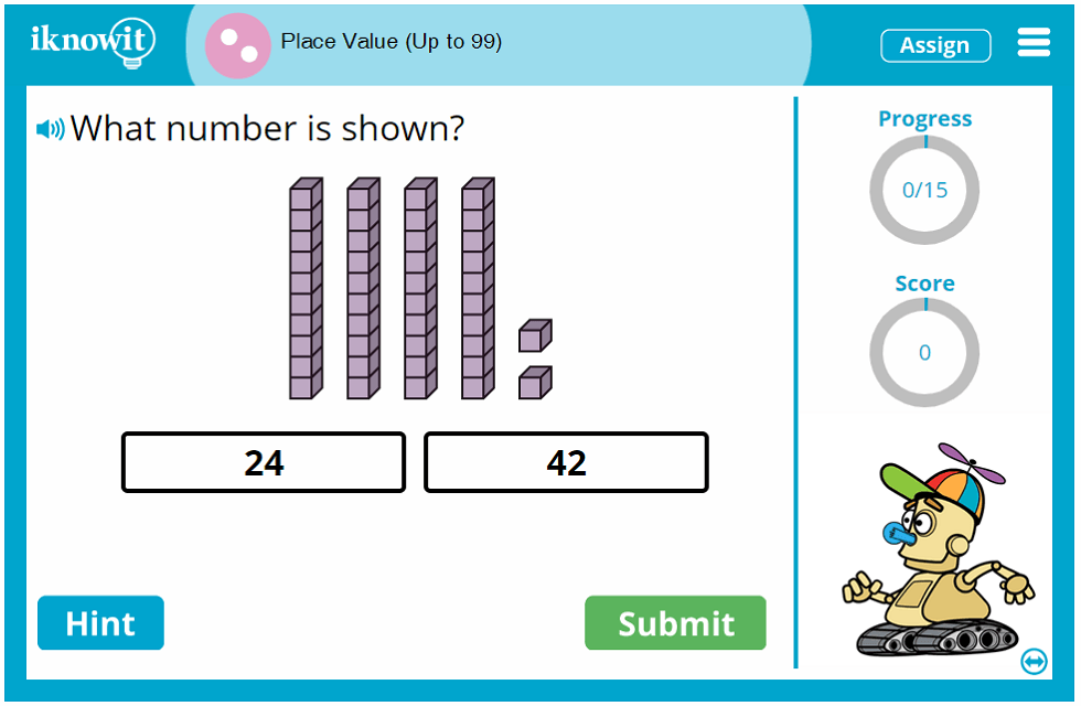 2nd Grade Place Value Learning up to Ninety-Nine Game