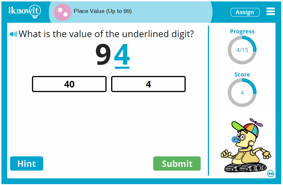 Second Grade Place Value to 99 Education Game