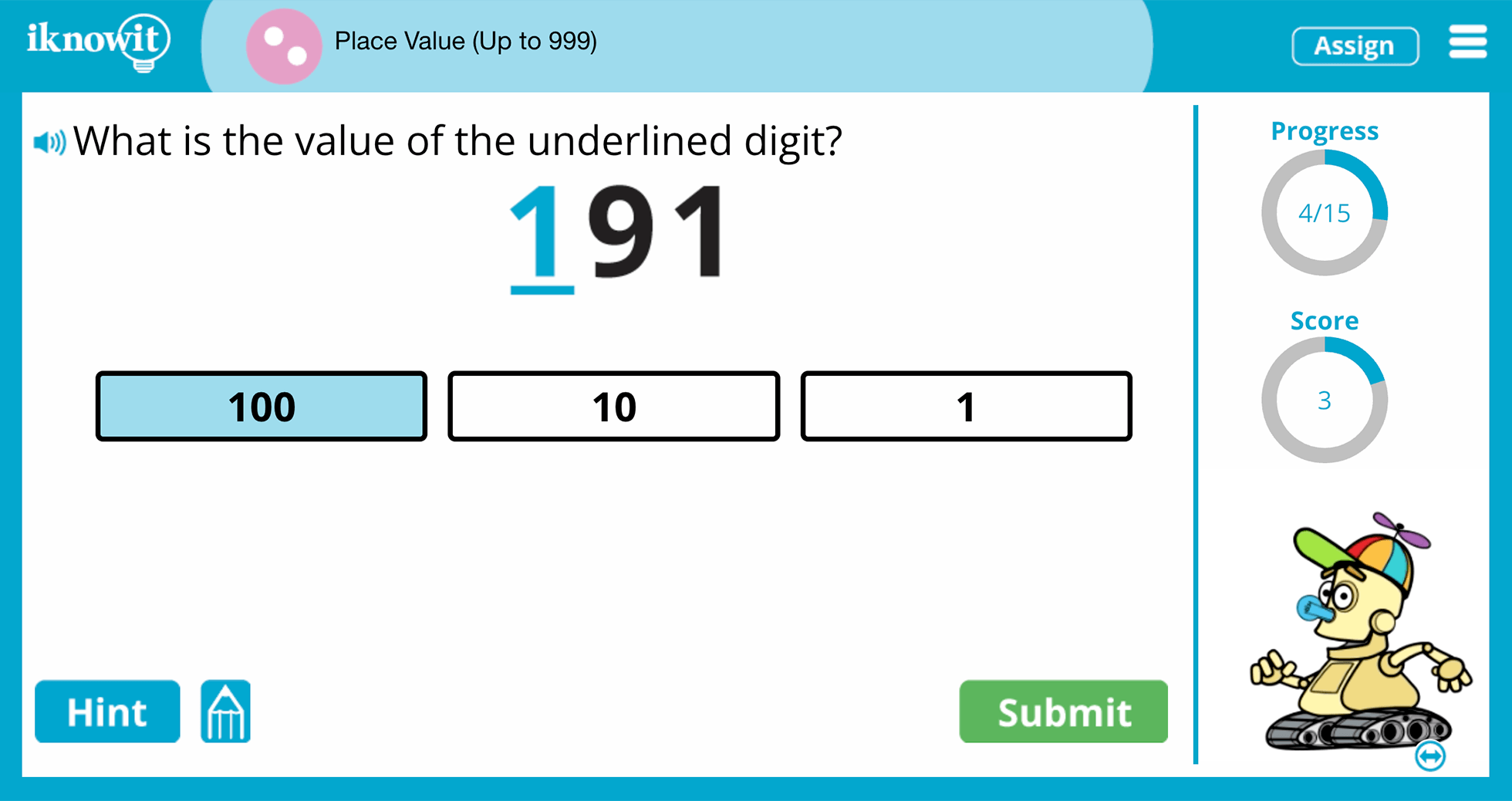 Second Grade Hundreds Place Value to 999 Practice Interactive Game