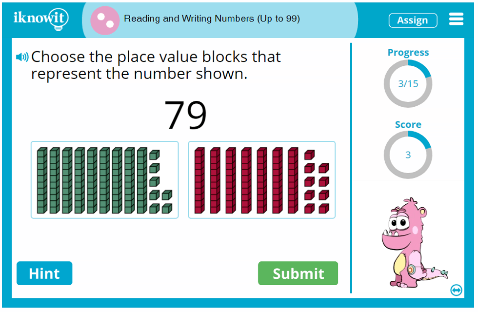 2nd Grade Reading and Writing Numbers up to 99 Game