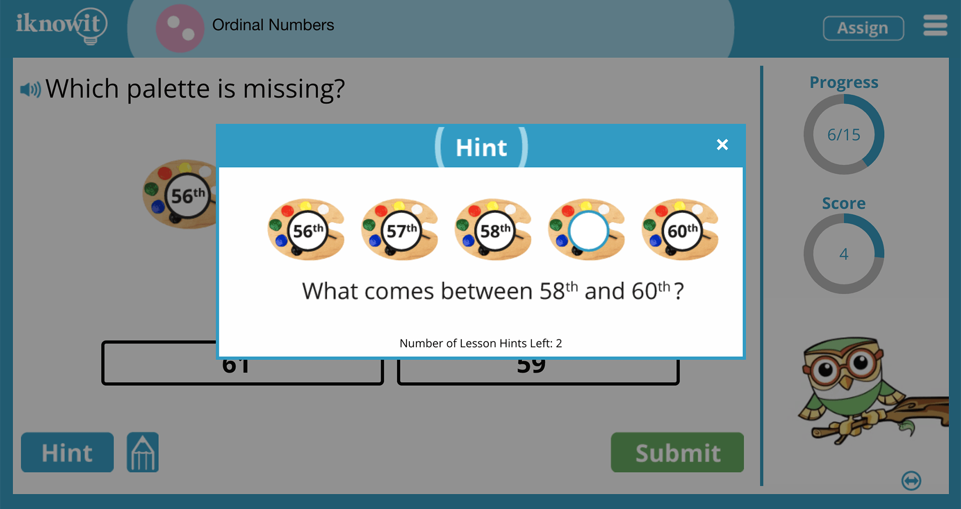 Second Grade Ordinal Number Versions Practice Interactive Game