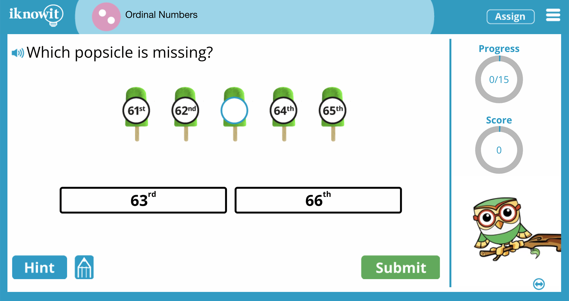 2nd Grade Ordinal Numbers and Sequencing Online Learning Game