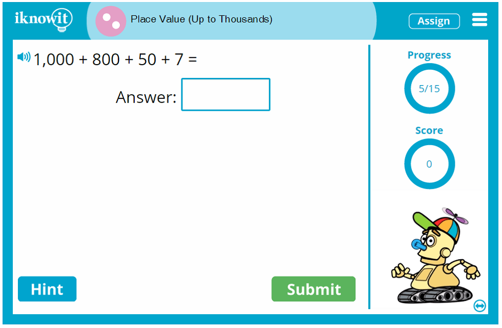 Second Grade Thousands Place Value Game