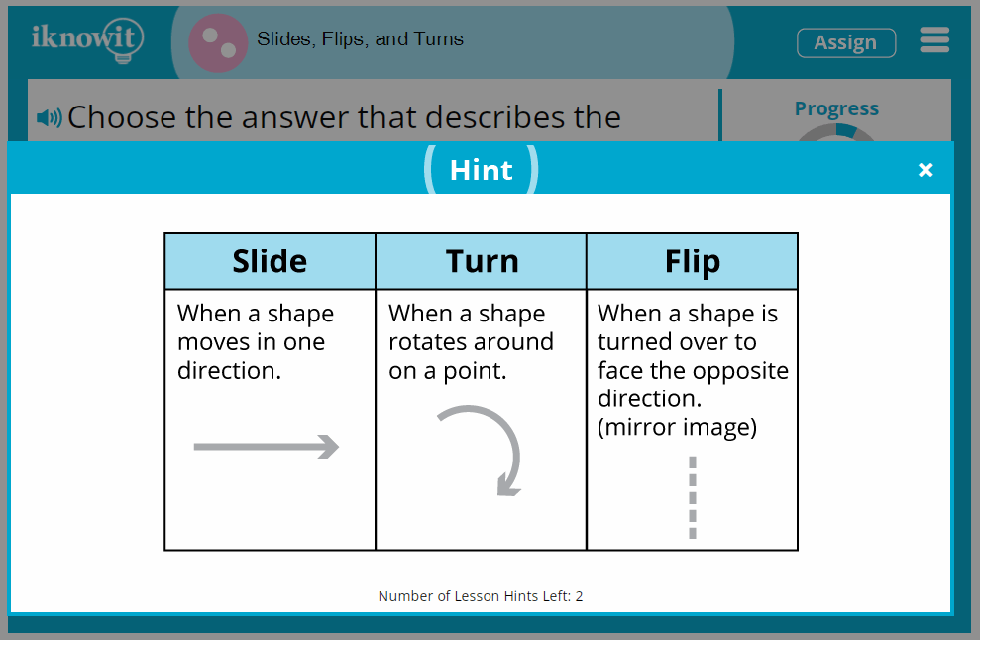 2nd Grade Slides Flips Turns of Shapes Lesson