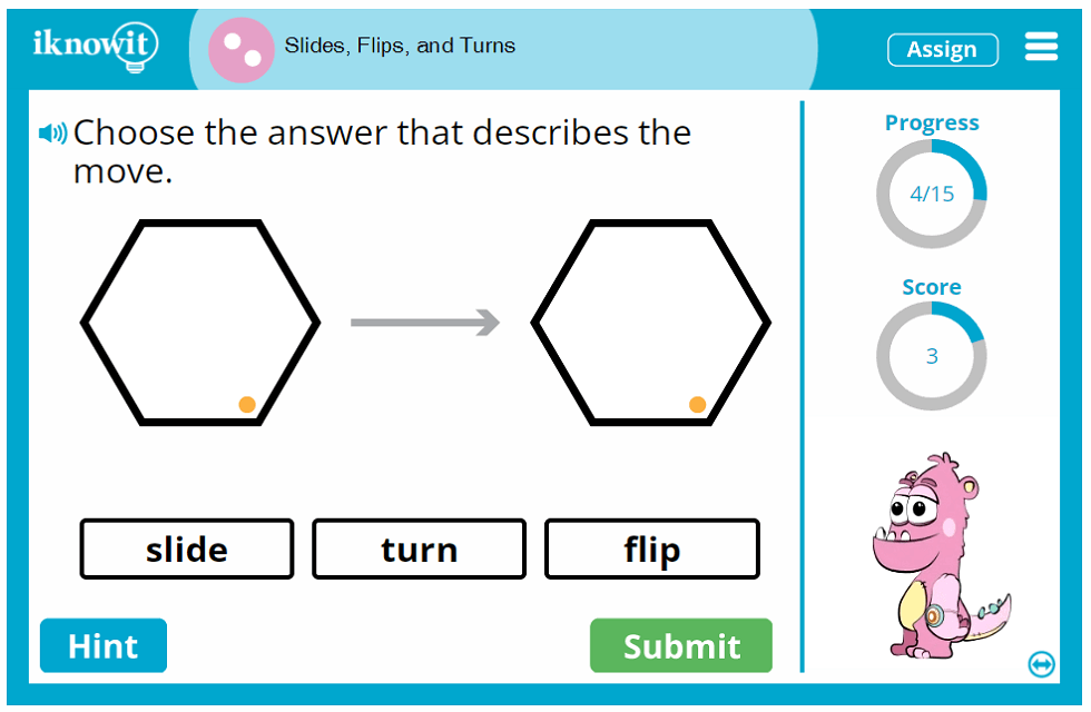 Second Grade Sliding Flipping Turning Objects Activity