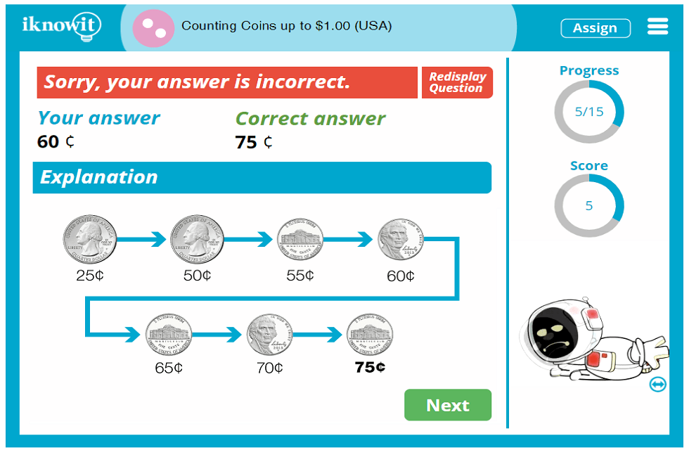 2nd Grade Counting US Coins up-to One Dollar Activity