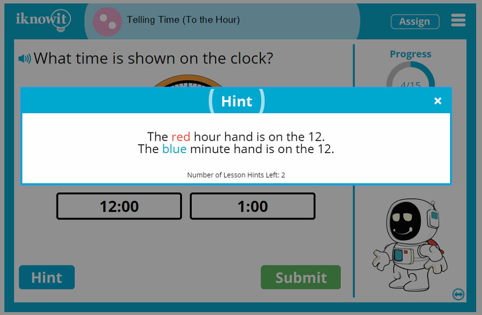 2nd Grade Telling Time to the Hour Lesson