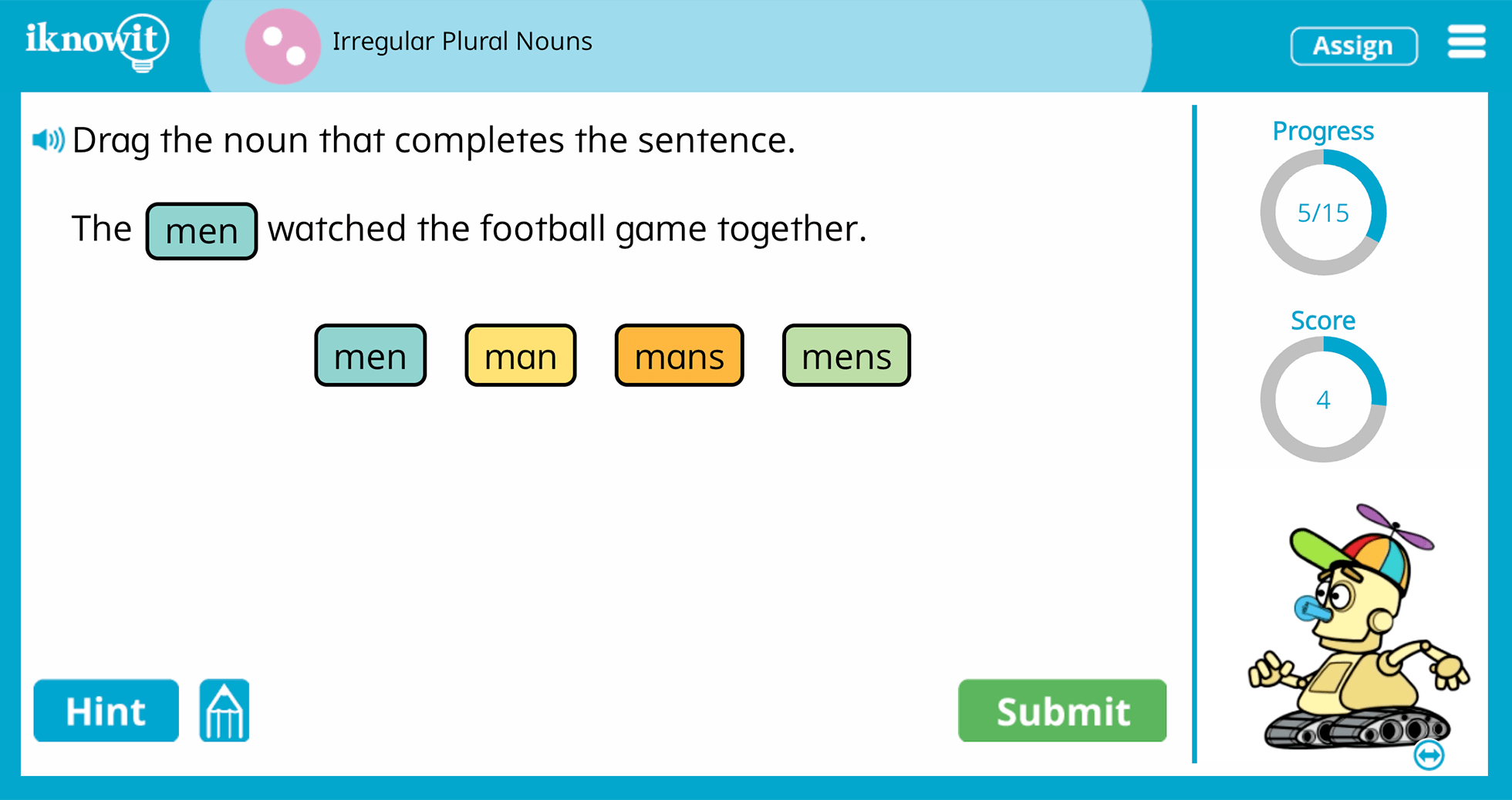 Second Grade Teaching Irregular Plural Nouns Interactive Lesson