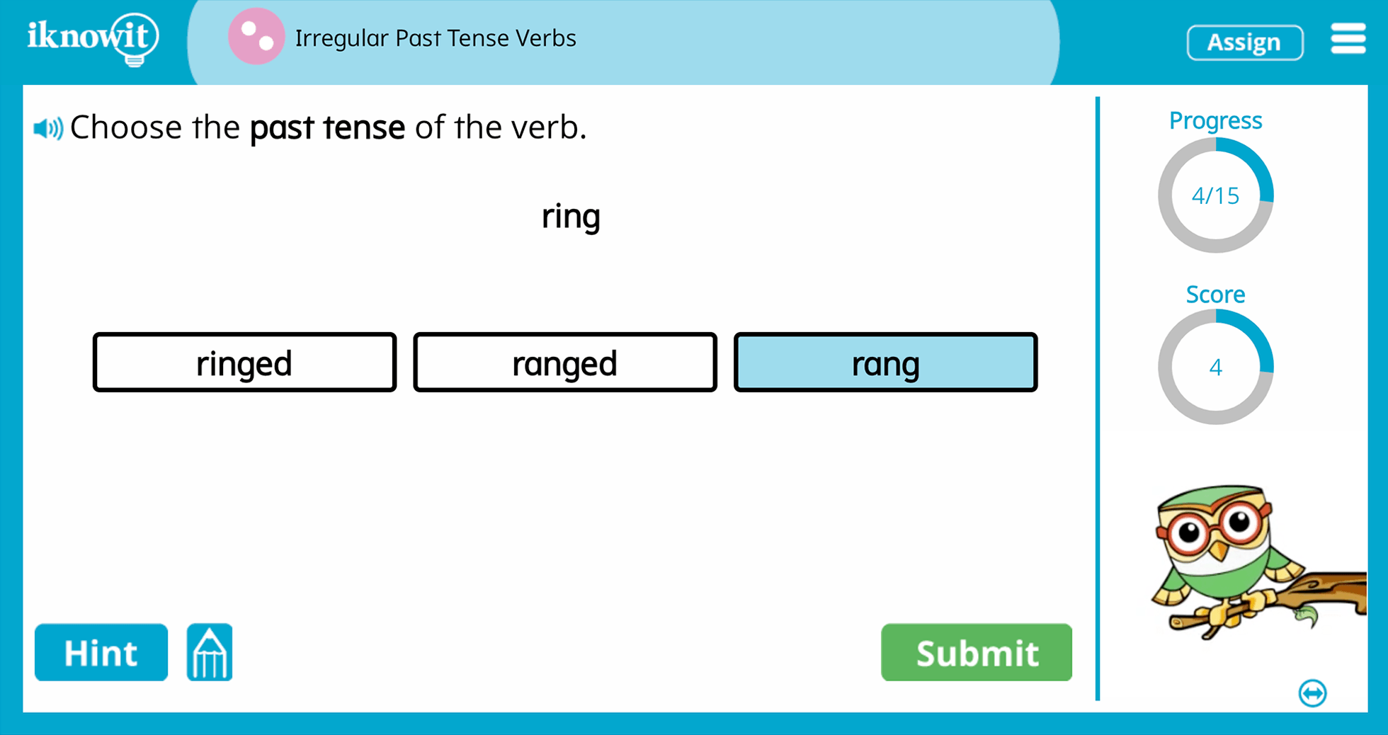 2nd Grade Irregular Past Tense Verbs Online Learning Activity