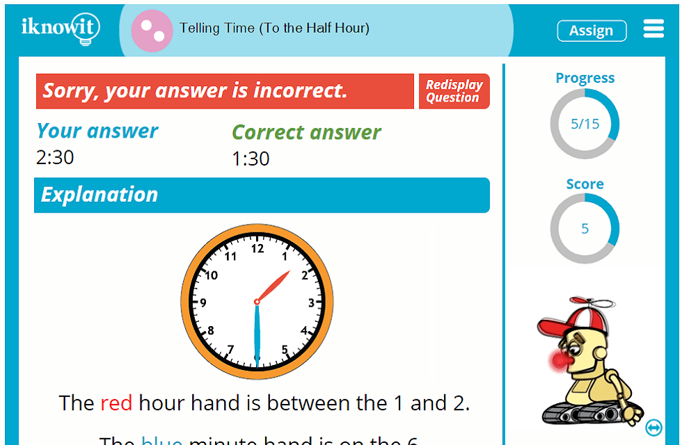 2nd Grade Telling Time Half Hour Intervals Activity