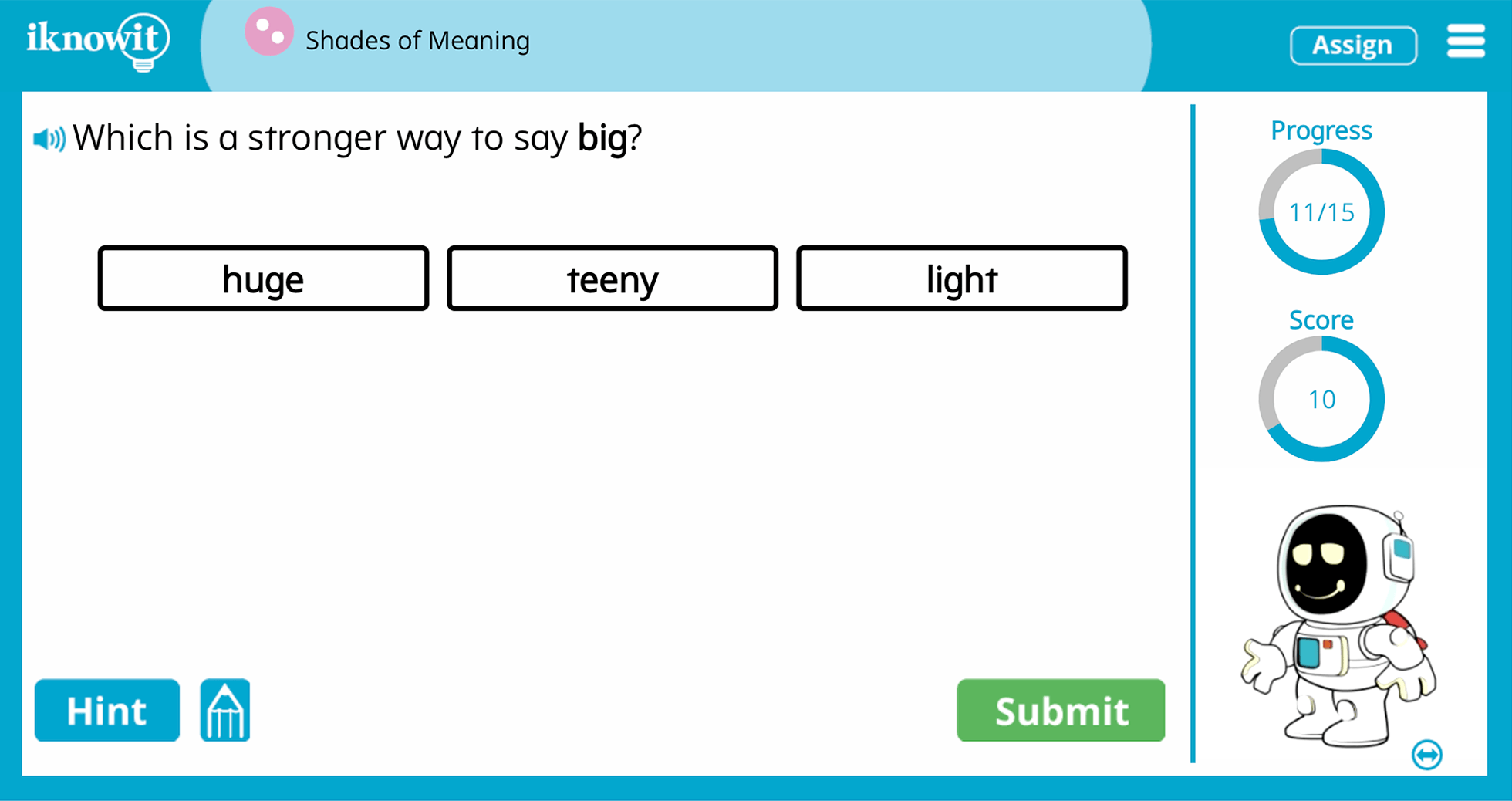 2nd Grade Shades of Meaning Synonyms Verbs Adjectives Practice Interactive Activity