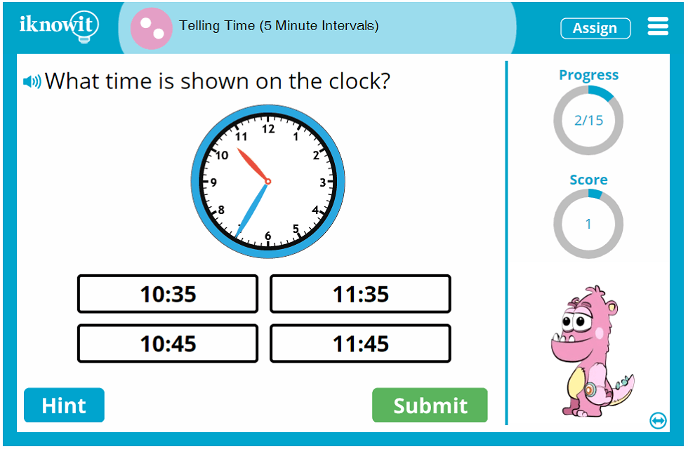 Second Grade Reading Analog Clocks to Five Minutes Activity