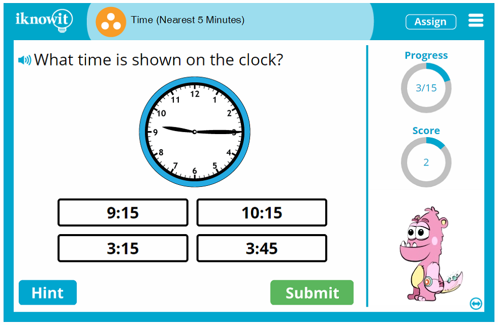 Third Grade Learning Time Five Minute Intervals Activity