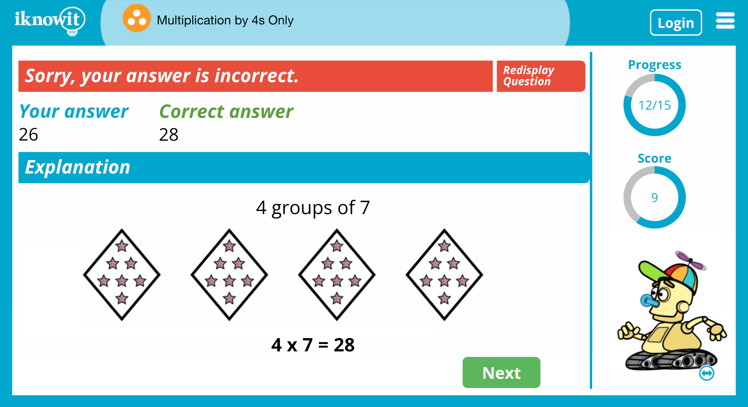 3rd Grade Multiplication By 4s Online Learning Game