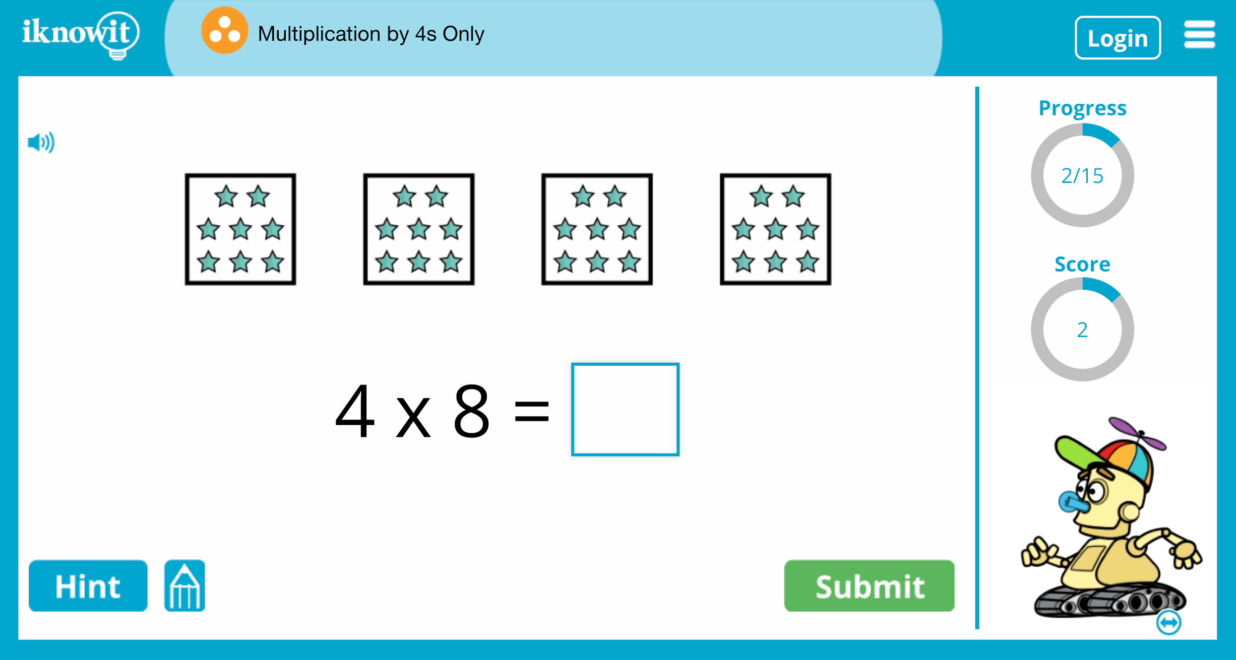 Third Grade multiplication By 4s Practice Interactive Game