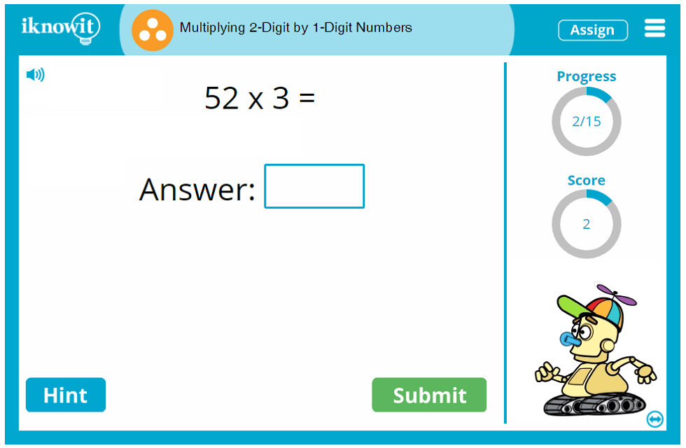 Third Grade Multiplying Two and One Digit Numbers Activity