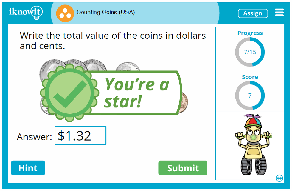 Third Grade Adding US Coin Values upto 2 Dollars Lesson