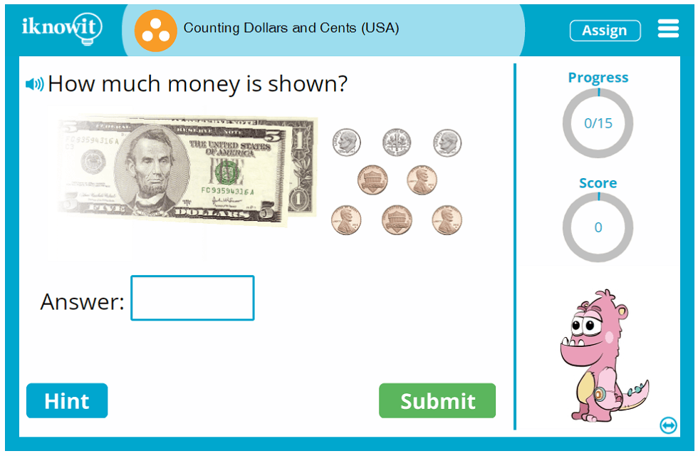 Counting Money Math Game