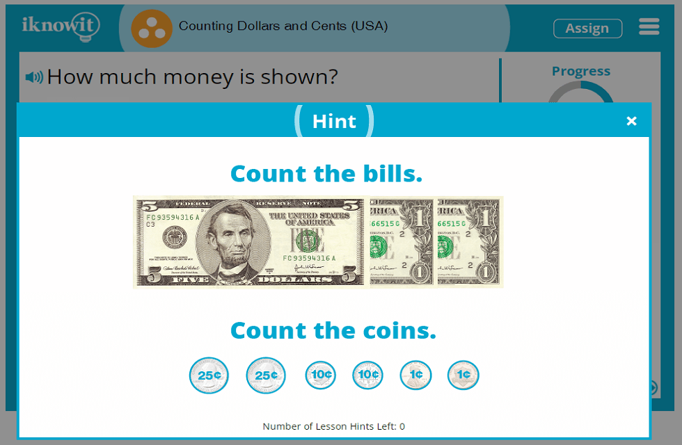 3rd Grade Counting Dollars and Cents up to 10 Dollars USA Lesson