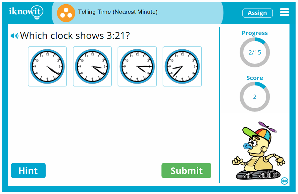 Third Grade Reading Clocks Tell-Time to the Closest Minute Activity