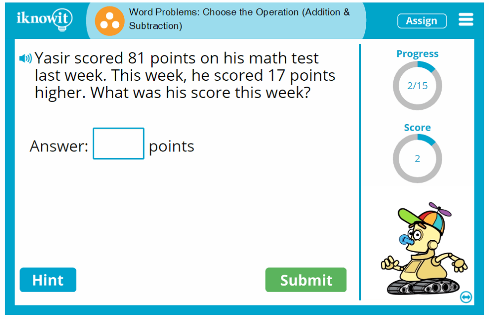 Third Grade Adding and Subtracting in Word Problems Activity