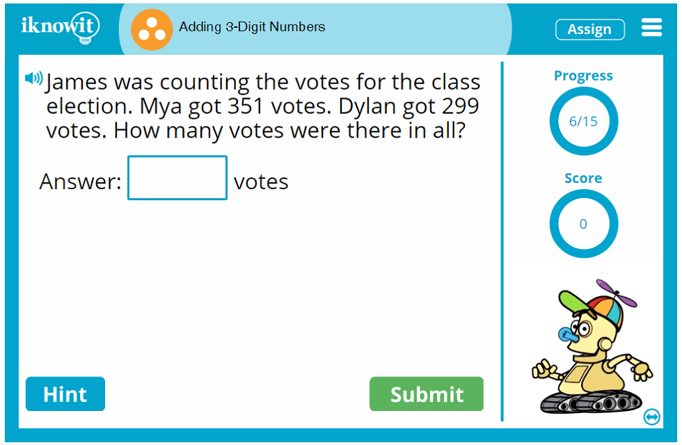 Third Grade Add Three Digit Numbers Game