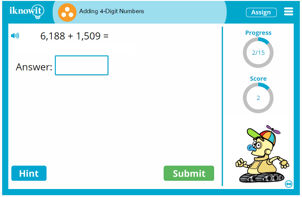 Third Grade Learn to Add Four Digit Numbers Activity