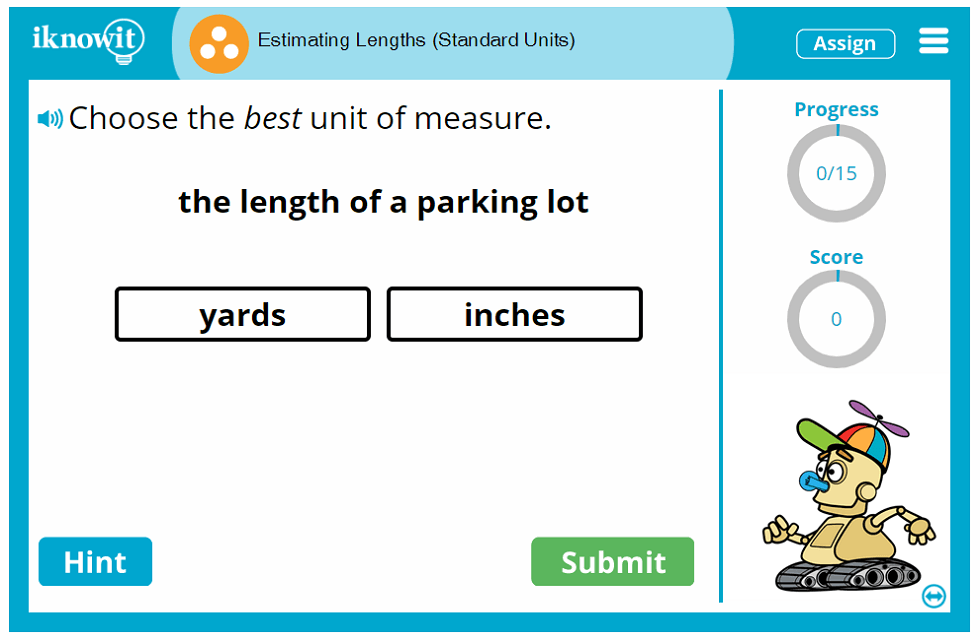 Third Grade Estimate Length Inches Feet Yards Miles Game