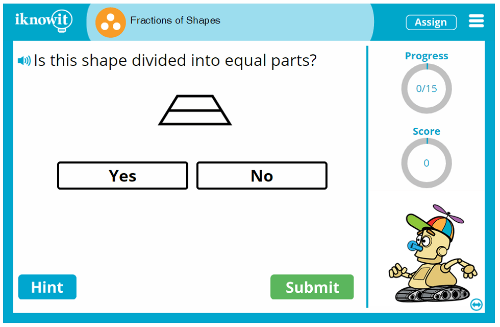 Third Grade Determining Shaded Fraction of a Shape Activity