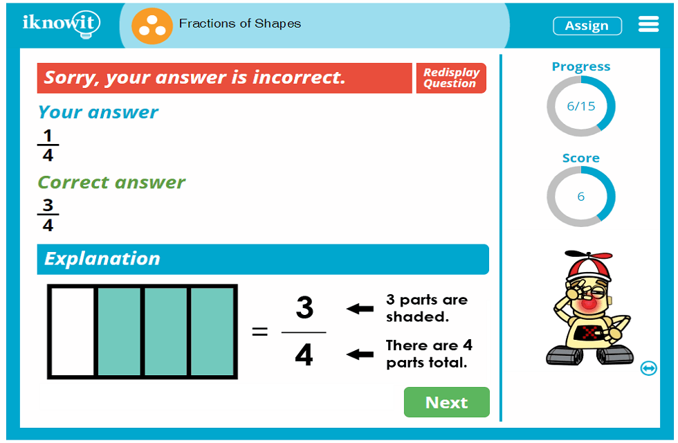 3rd Grade Identifying Fractions of Shapes Activity