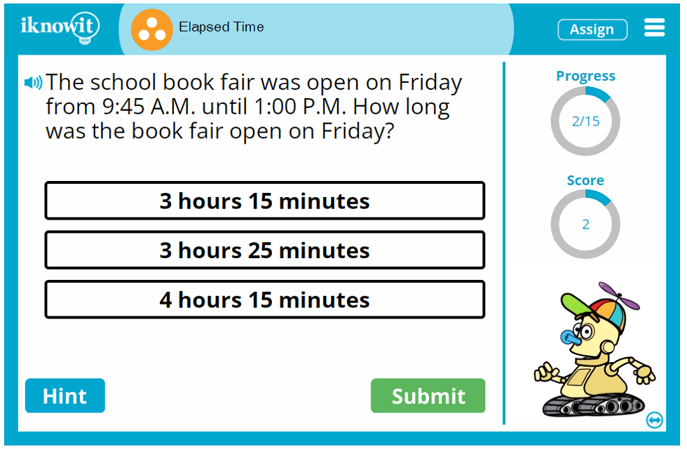 Third Grade Caltulate and Determine Elapsed Time Game