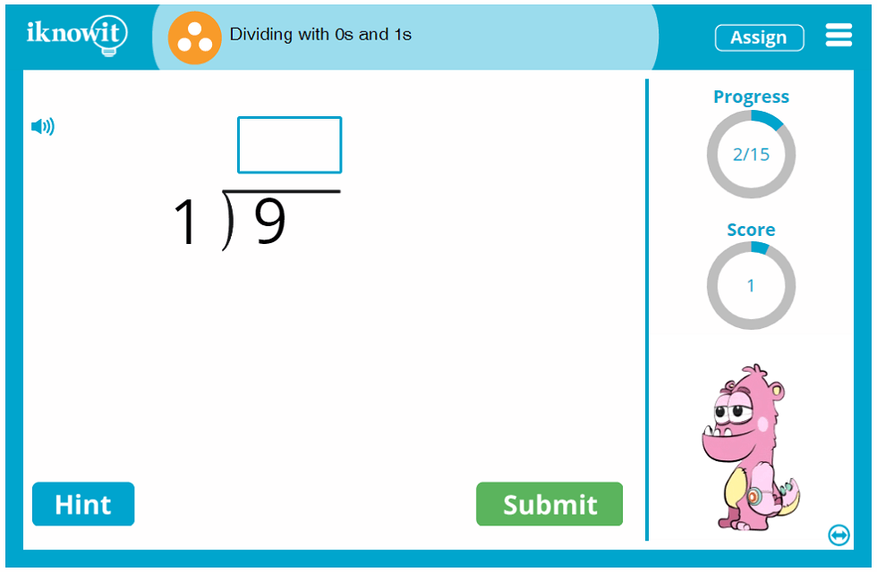 Third Grade Basic Division by Zeroes and Ones Game