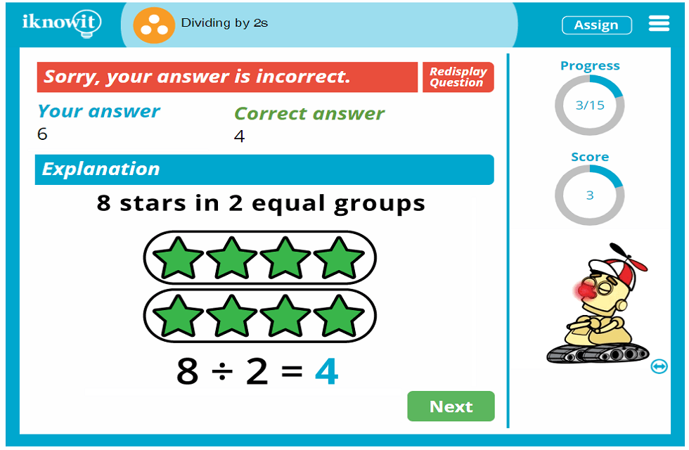 3rd Grade Dividing by 2s Practice Activity