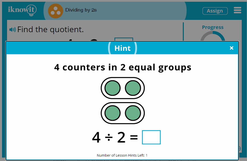 3rd Grade Dividing by 2s Practice Lesson