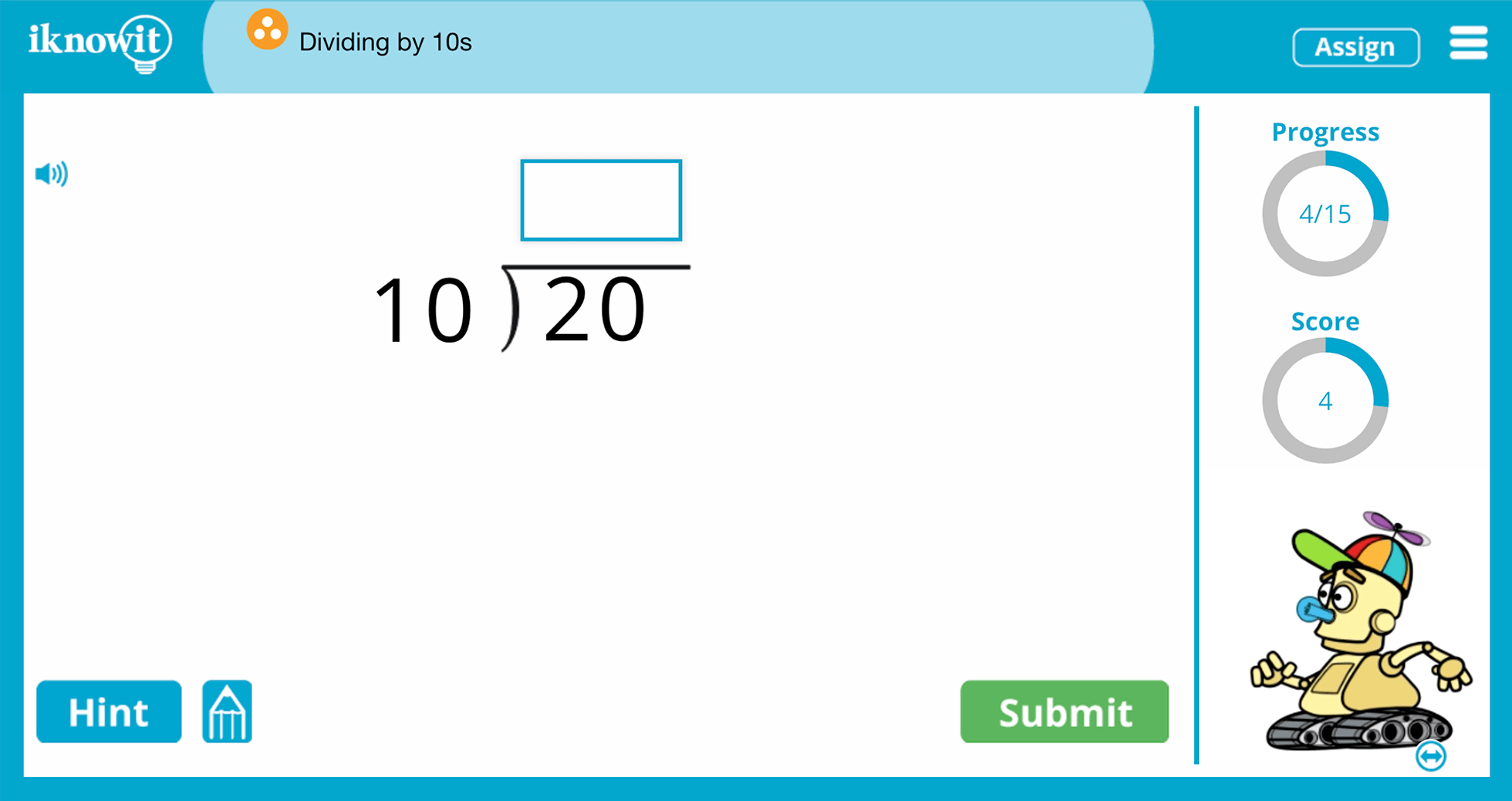 Third Grade dividing By 10s Practice Interactive Lesson