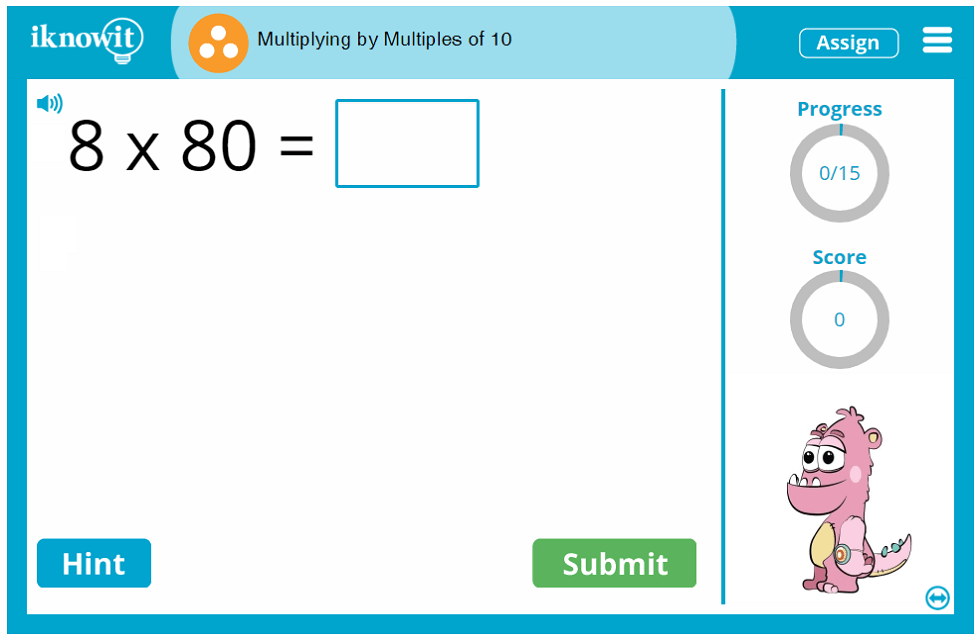 Third Grade Multiplication with Multiples of Ten Game