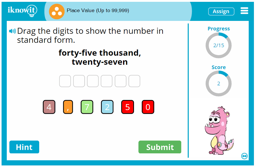 Third Grade Learn Place Value to Five Digits Activity