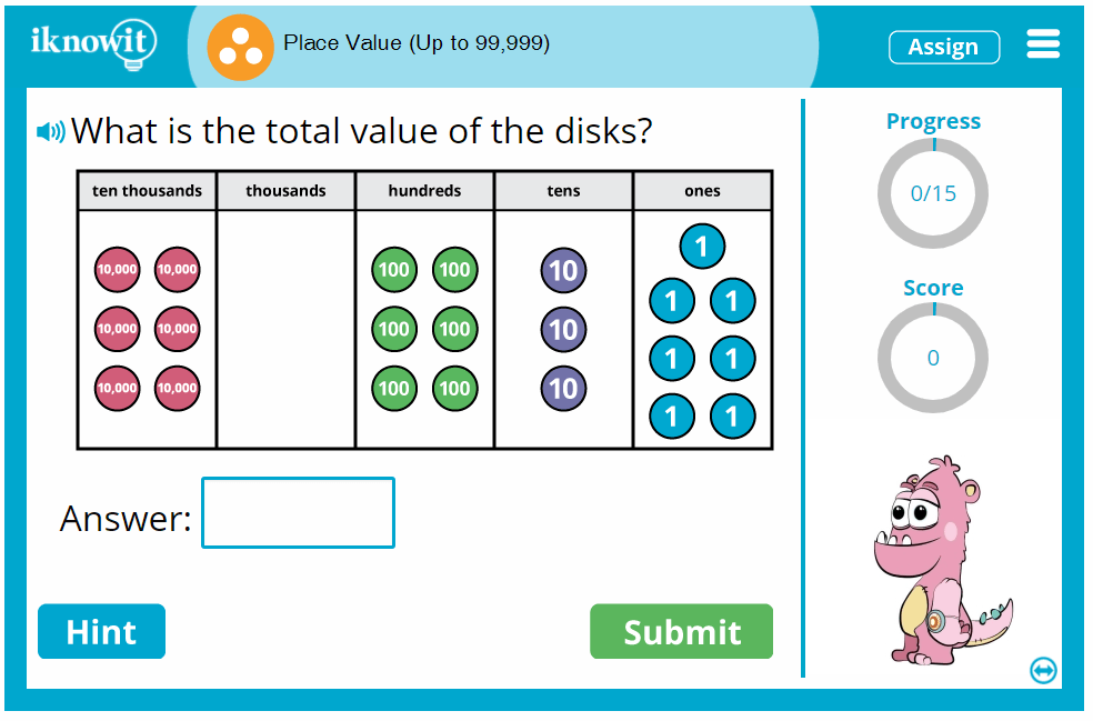 3rd Grade Place Value Practice up to 99,999 Game