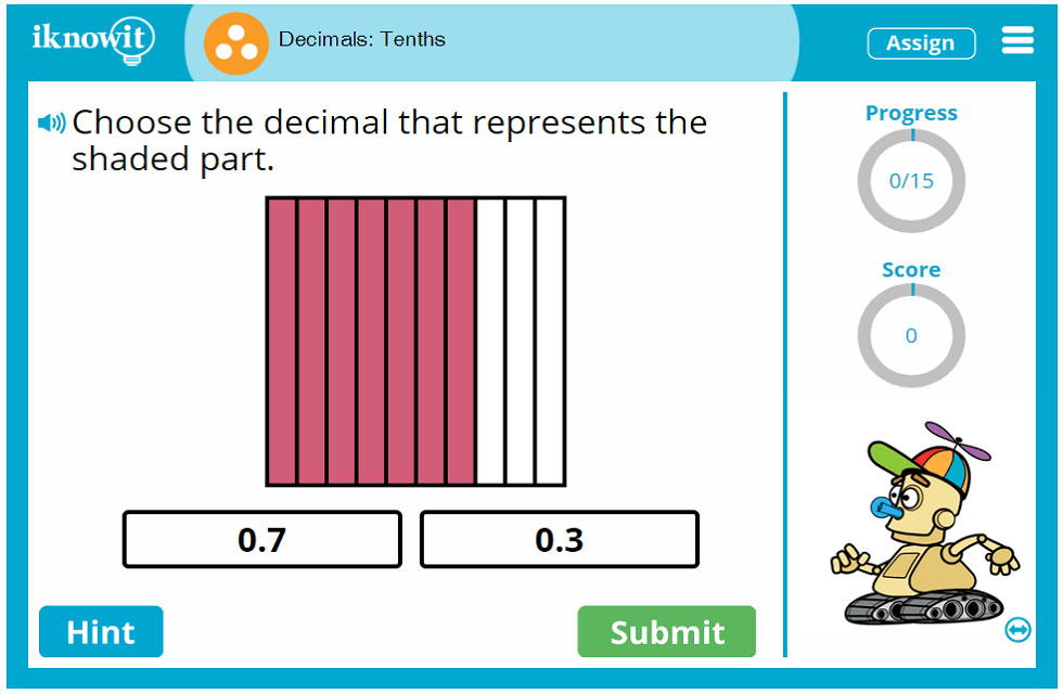 Third Grade Decimal Place Value Tenths Activity