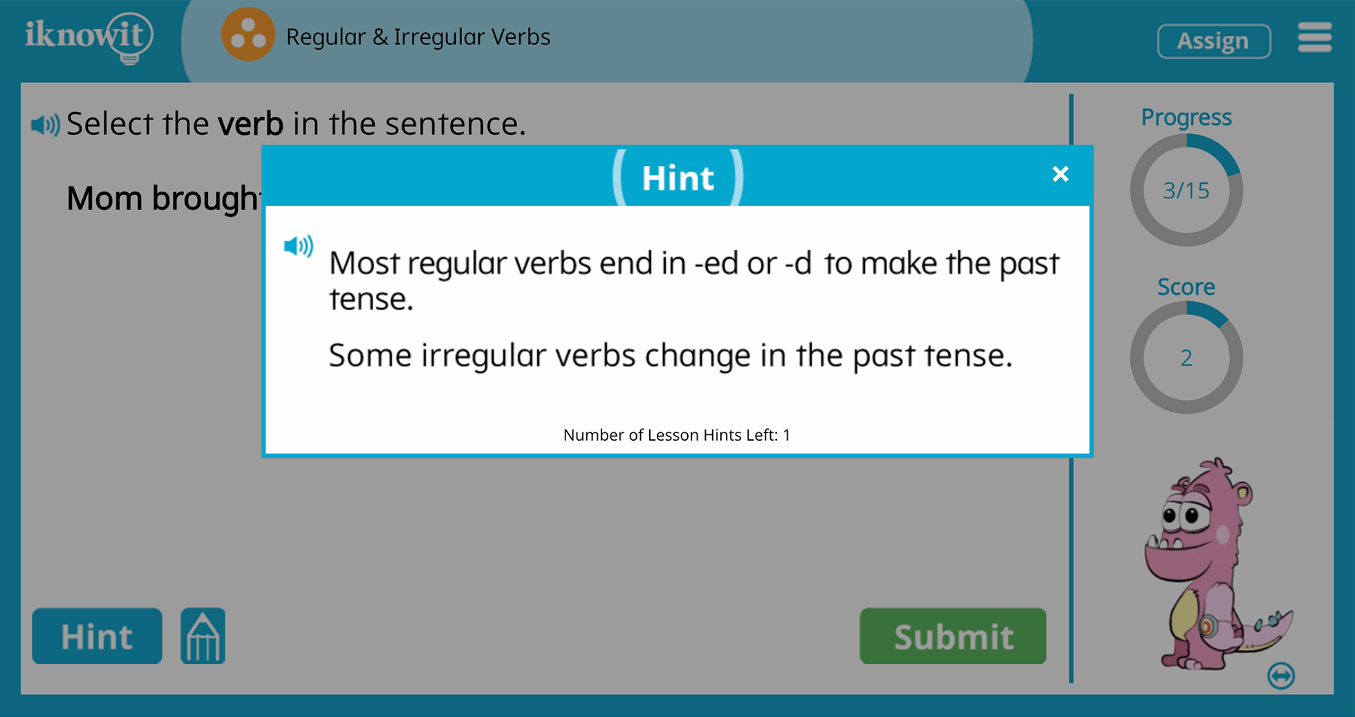 Third Grade regular Irregular Verbs Practice Interactive Activity