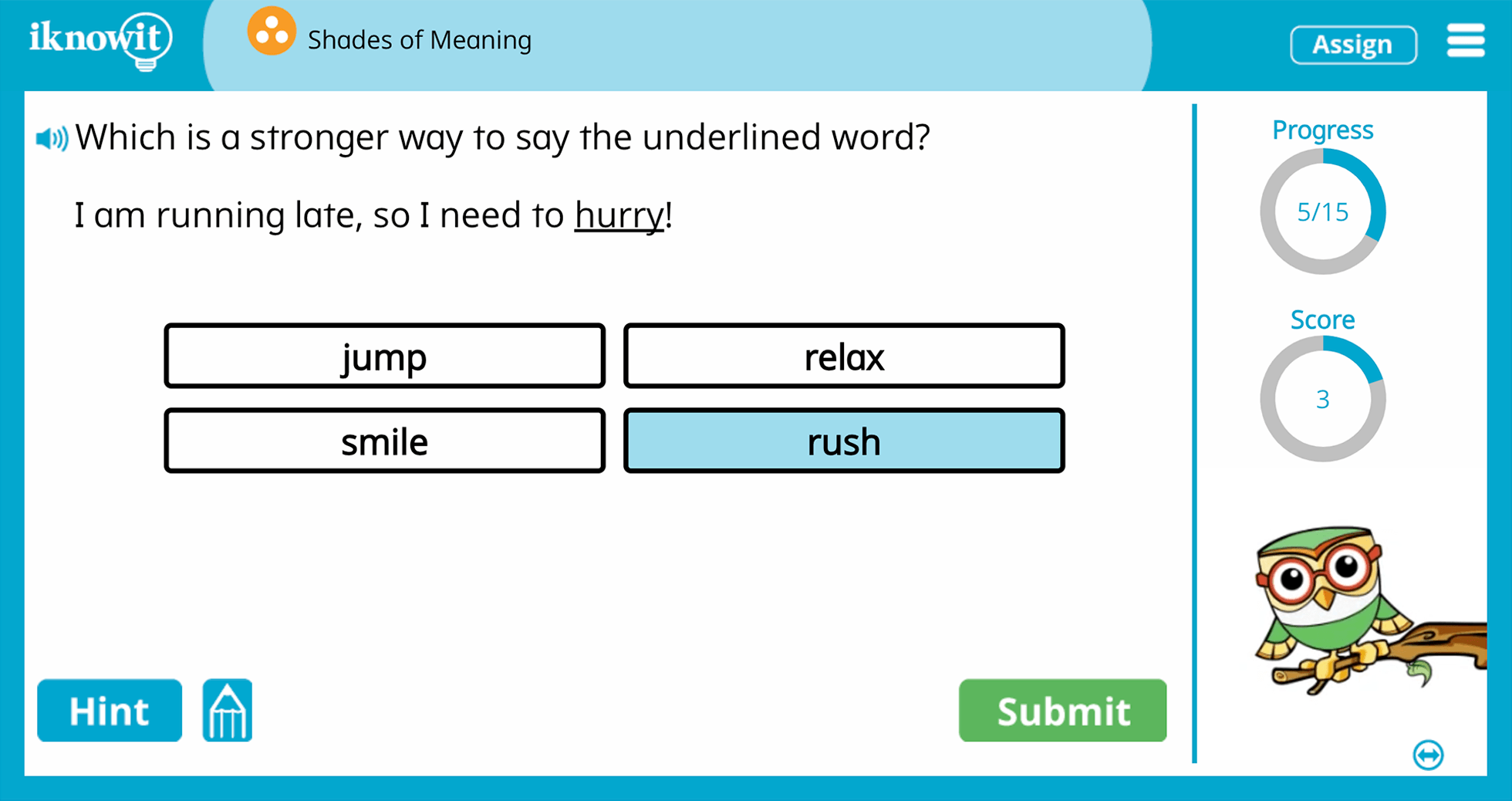 3rd Grade Shades Of Meaning Synonyms Online Learning Activity