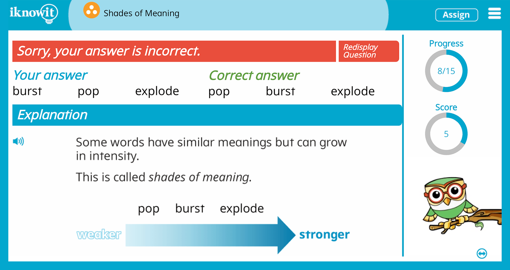 3rd Grade Shades Of Meaning Synonyms Online Learning Game