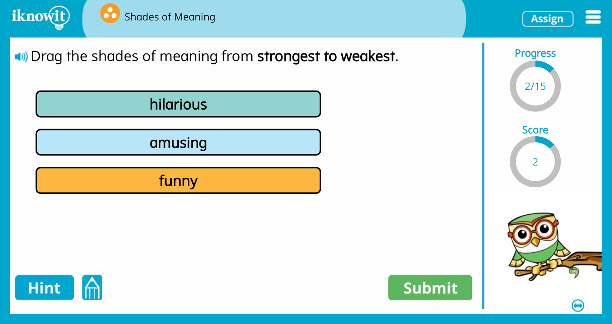 Third Grade shades Of Meaning Synonyms Practice Interactive Lesson