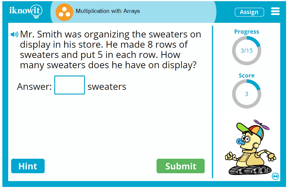 3rd Grade Multiplication with Arrays Game