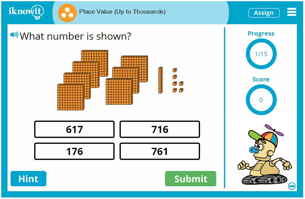 place value practice online game