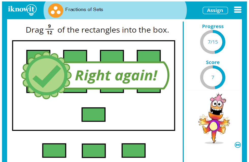 Third Grade Practice Fraction Sets of Objects Lesson