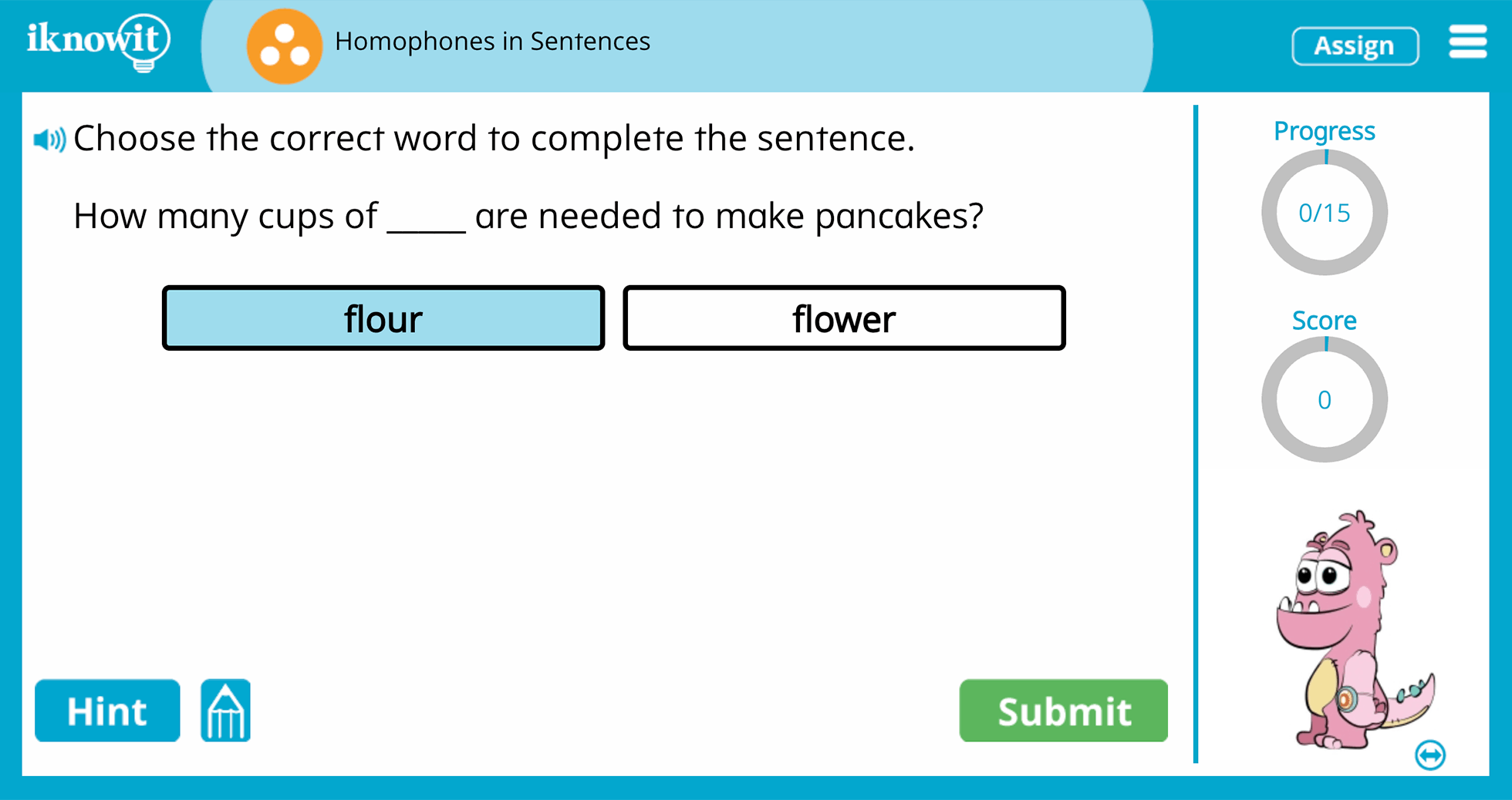 3rd Grade Homophones in Sentences Online Learning Game