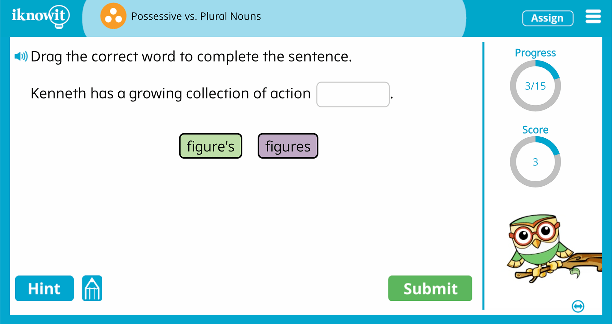 Third Grade Possessive vs Plural Nouns Online Learning Game